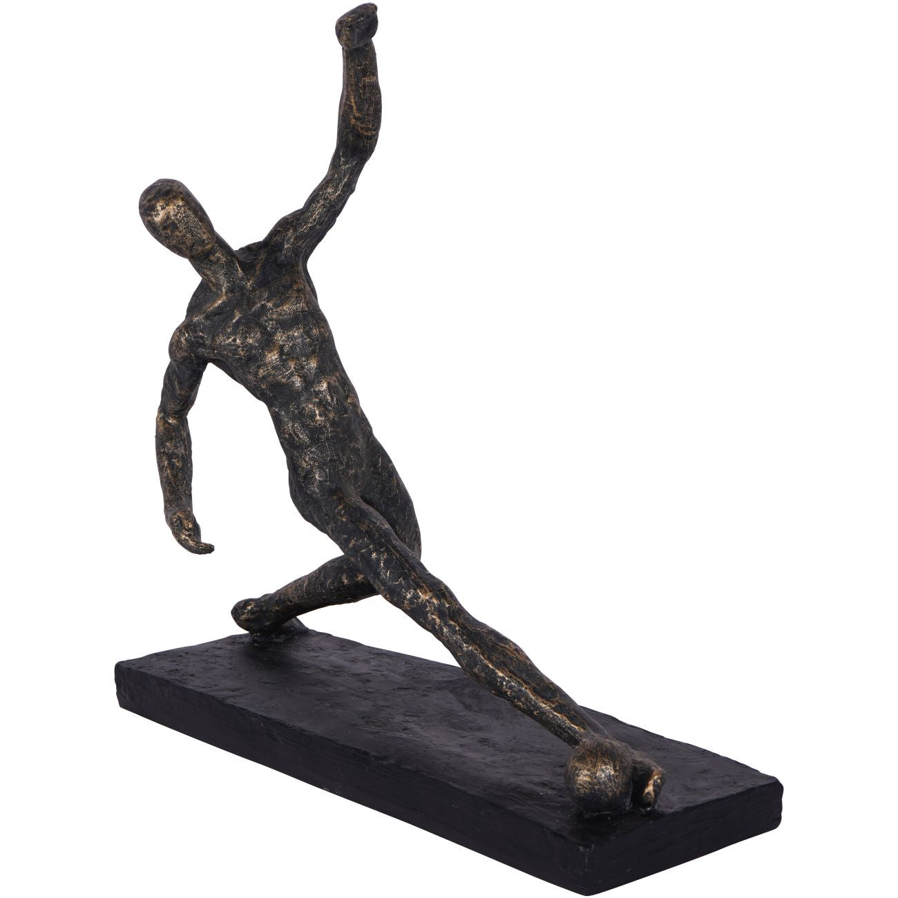 Antique Bronze Football Player Sculpture